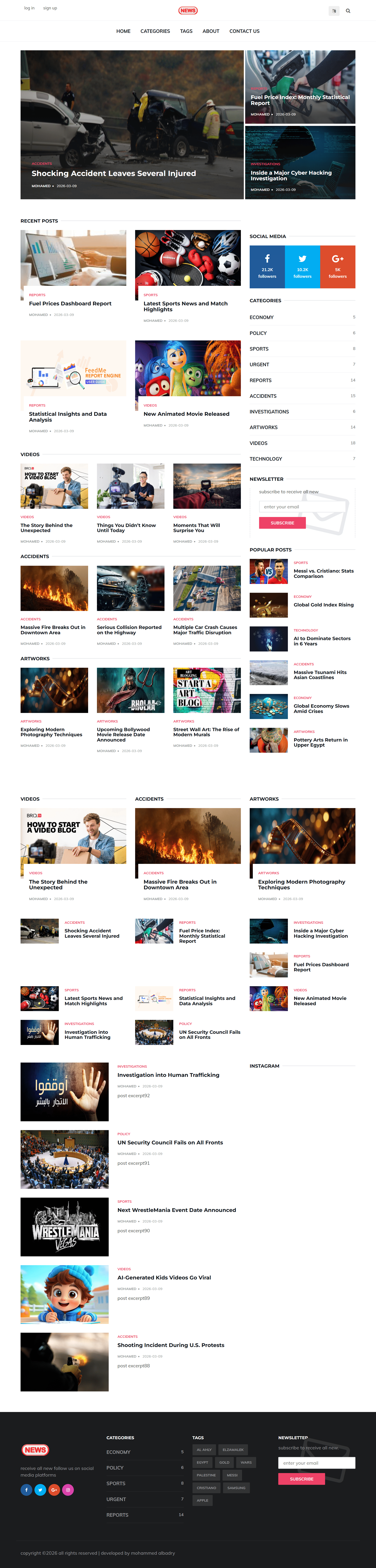 Comprehensive News Website — Nuxt 3 & Laravel 11